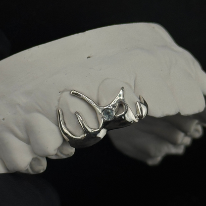 Abstract Double Cap with Sapphire